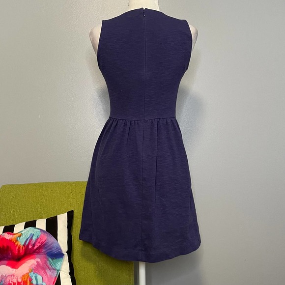 J Crew Blue Purple Knit Sleeveless Fit and Flare Dress XS - Picture 5 of 5